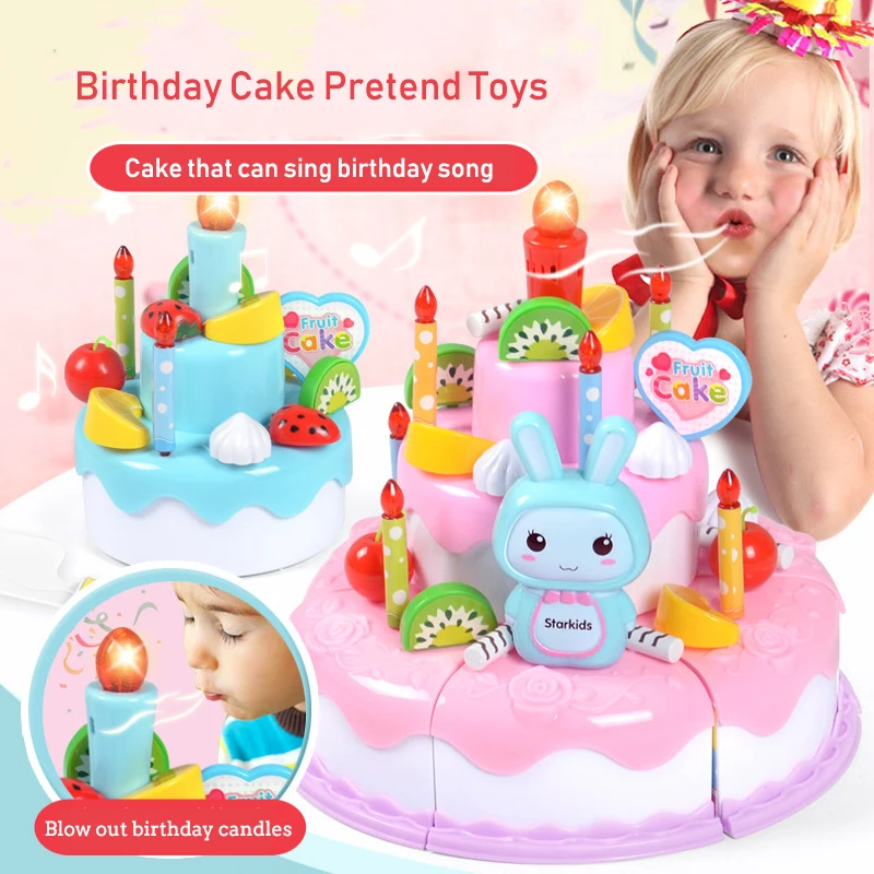 Kids Toys Kitchen Set - Kids Toy Simulation DIY Birthday Cake