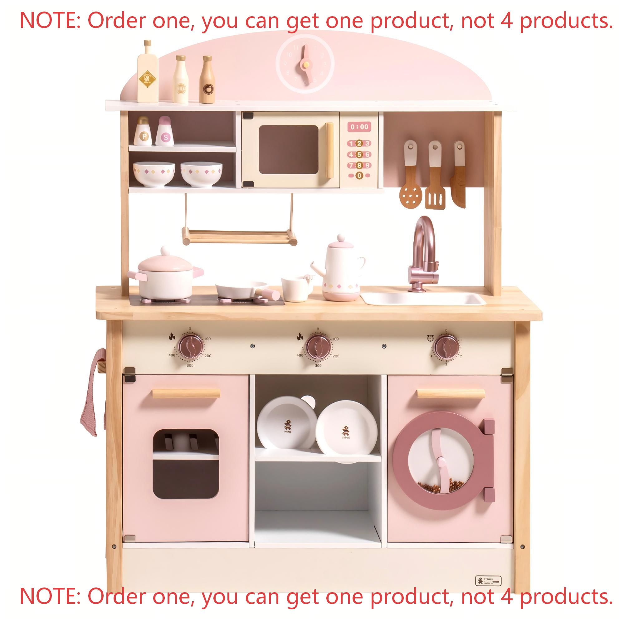 Robud Kids Wooden Pink Play Ki - Kids Toys Kitchen Set recension och pris